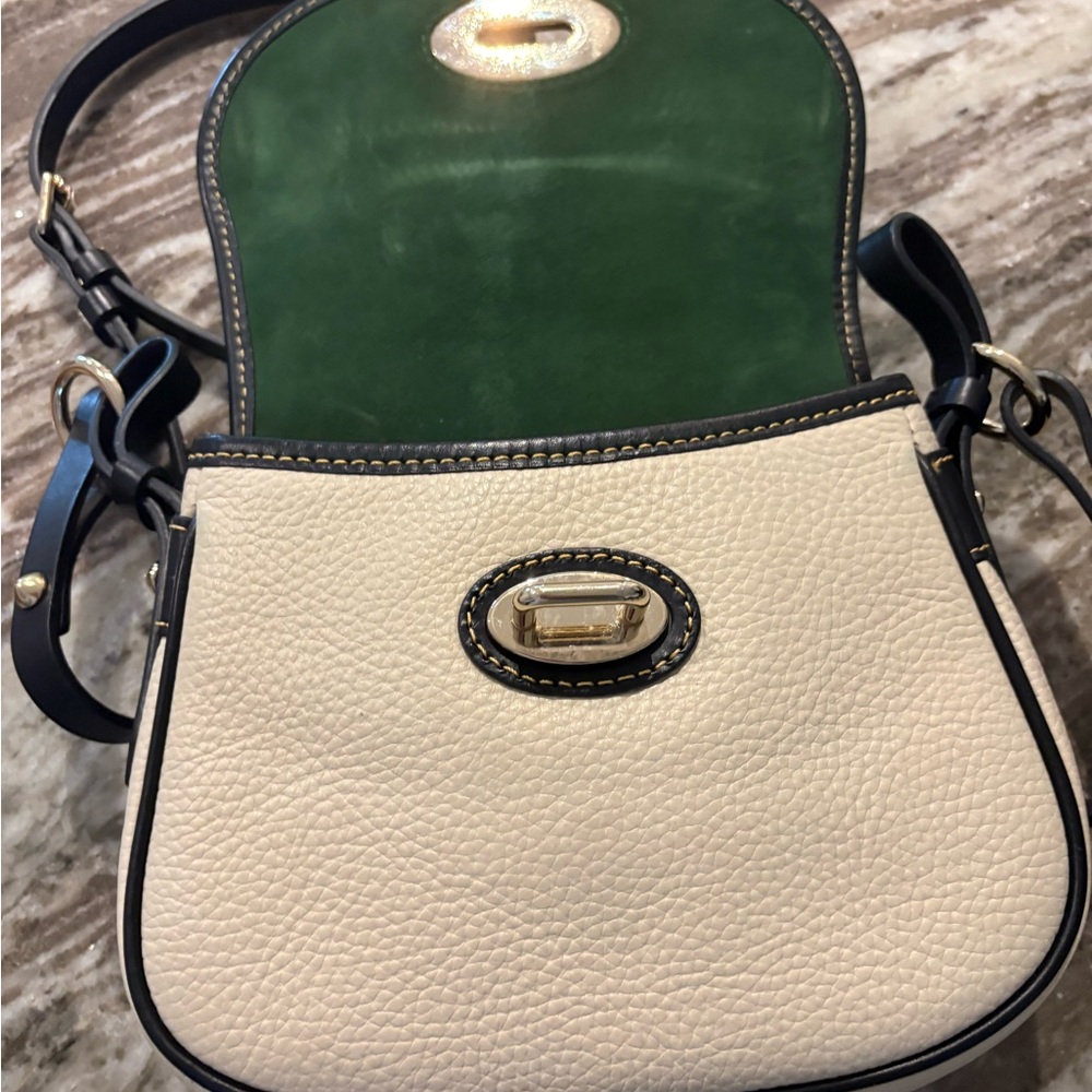 Dooney & Bourke Black and Cream Leather Crossbody Bag - Picture 7 of 9